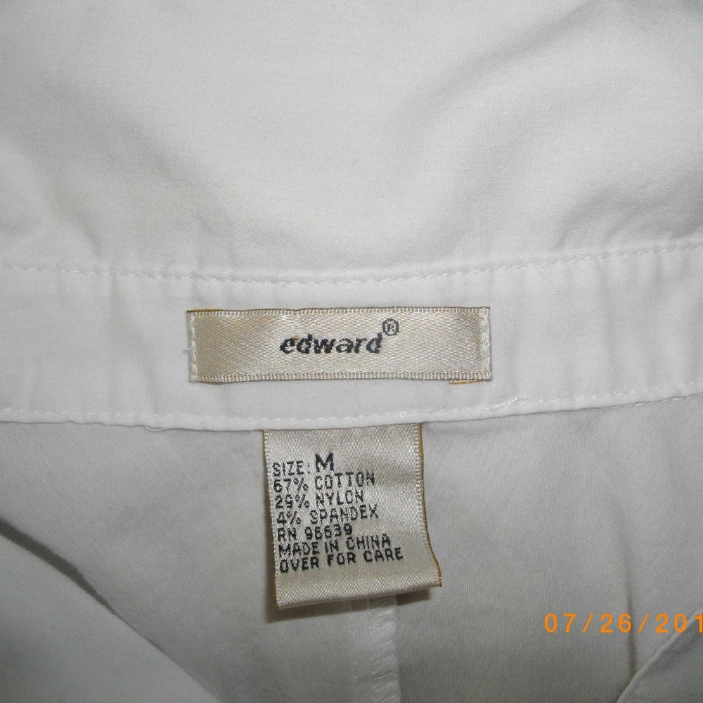 White Edward M 3/4 Sleeves Casual Shirt - Picture 6 of 8